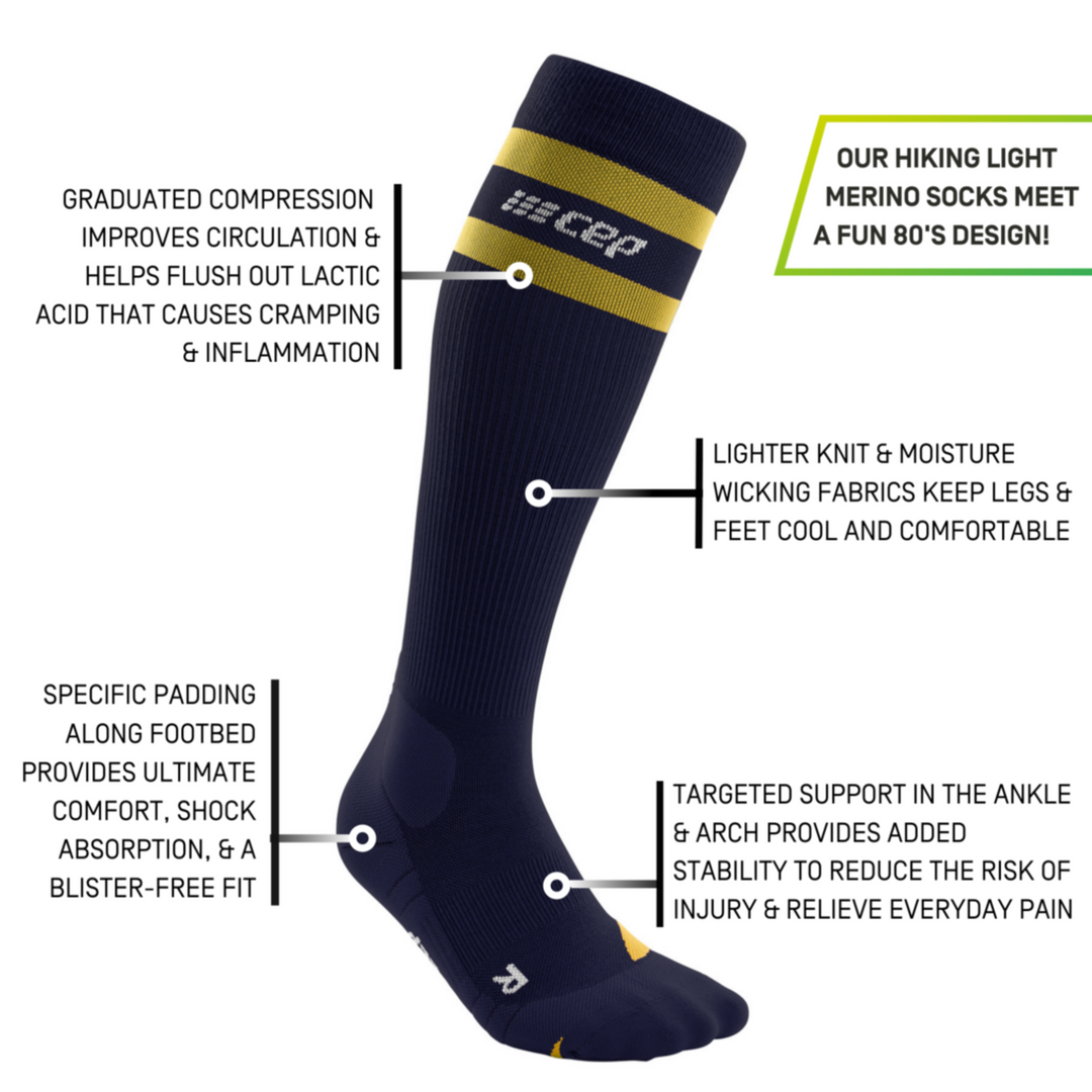 Hiking 80s Compression Socks, Women