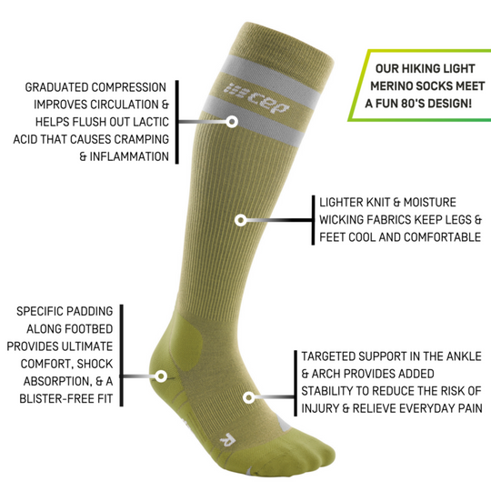 Hiking 80s Compression Socks, Women