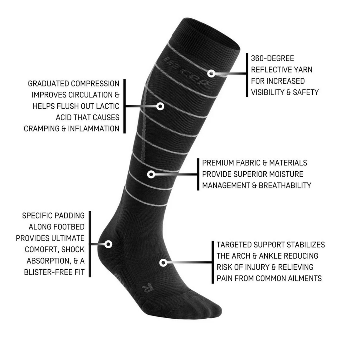 Reflective Tall Compression Socks, Women