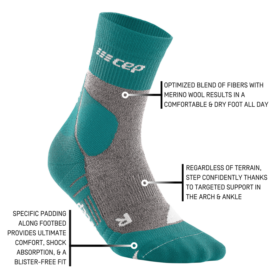 Hiking Merino Mid Cut Compression Socks, Men