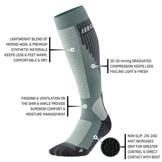 Ski Touring Tall Compression Socks, Women