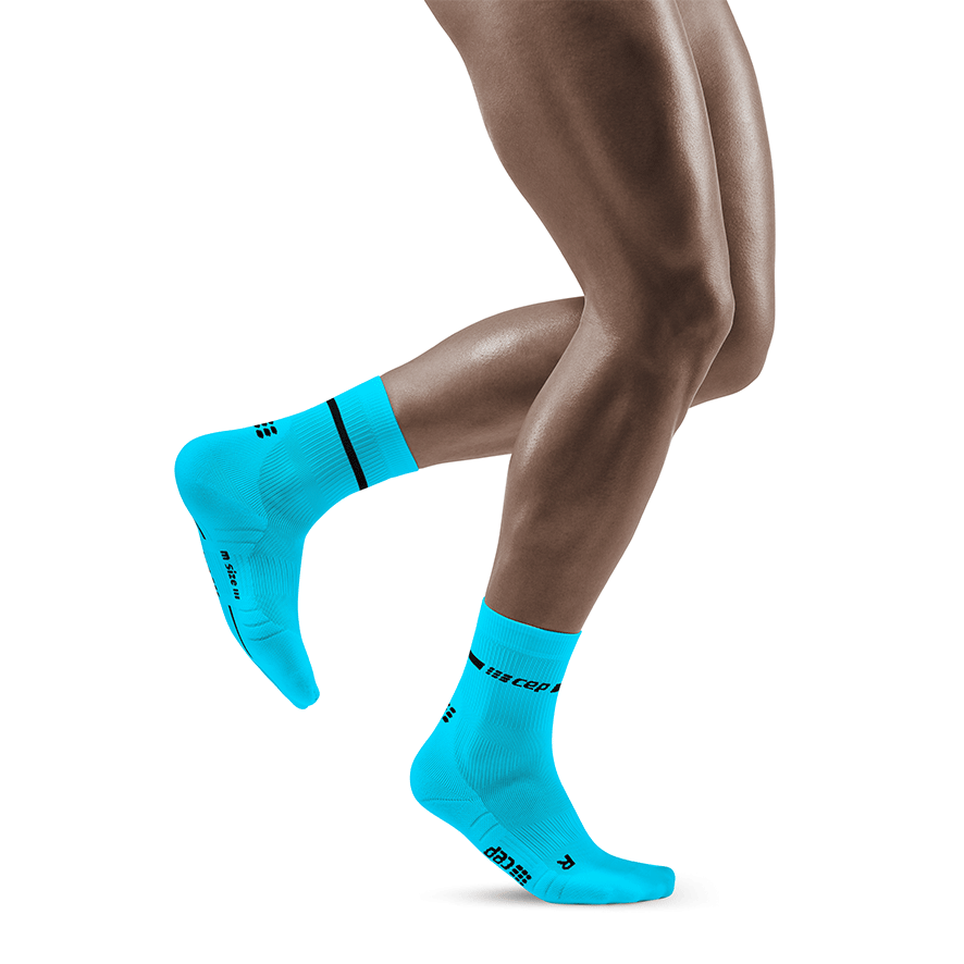 Neon Mid Cut Compression Socks, Men, Neon Blue