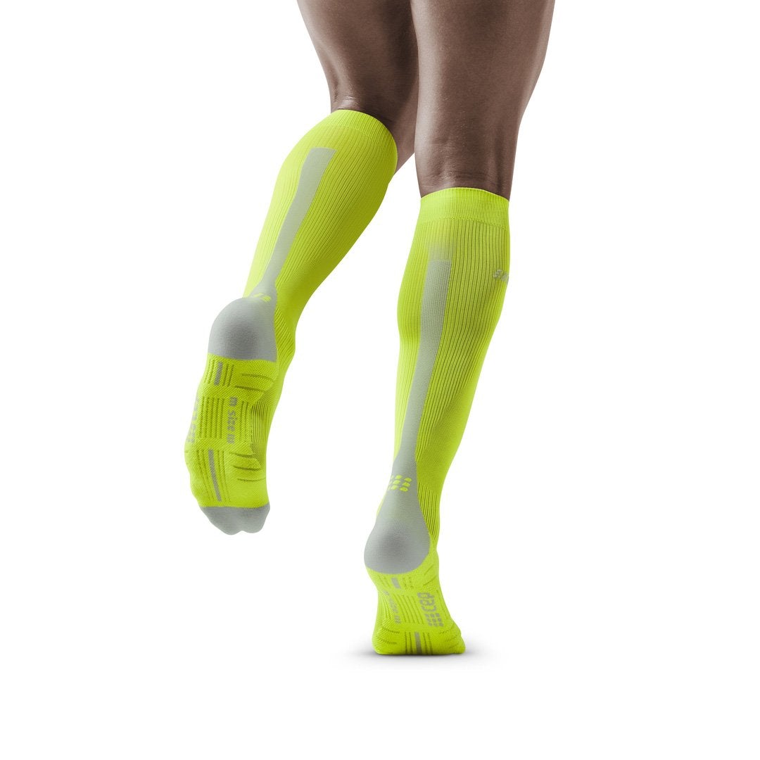 Tall Compression Socks 3.0, Men, Lime/Light Grey - Back View