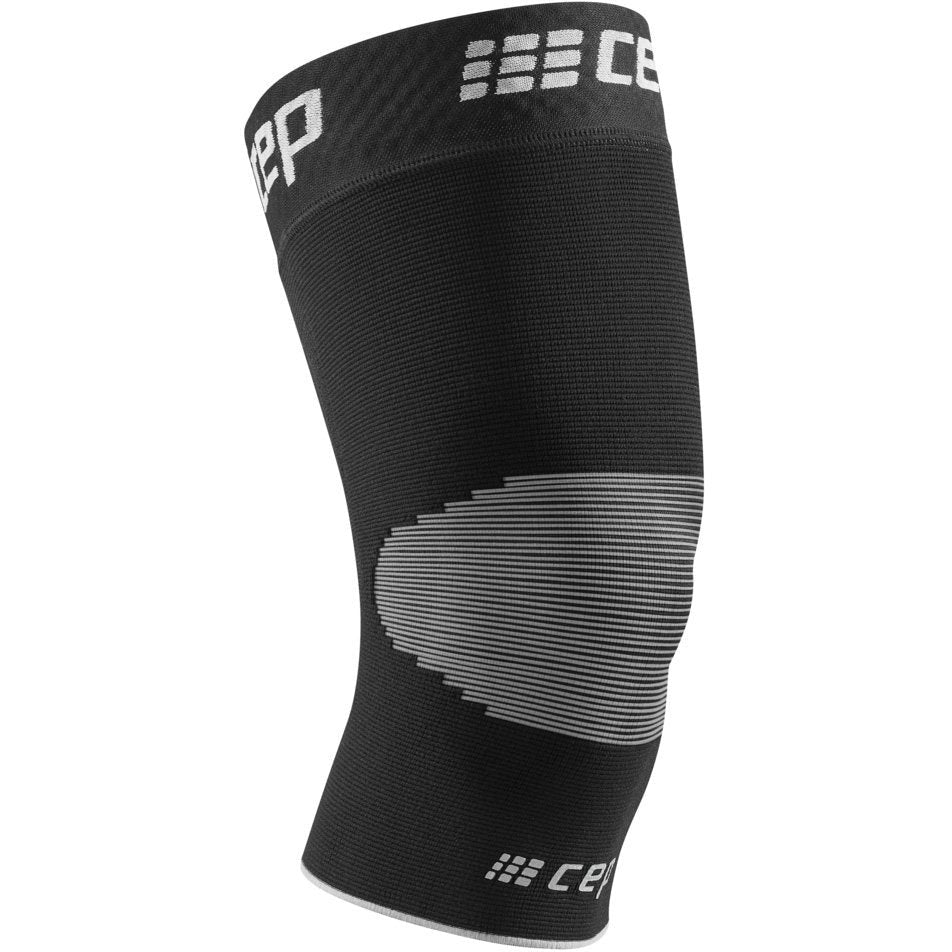 Compression Knee Sleeve, Black/Grey, Front View