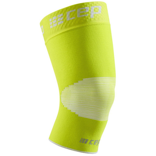 Compression Knee Sleeve, Lime/Grey, Front View