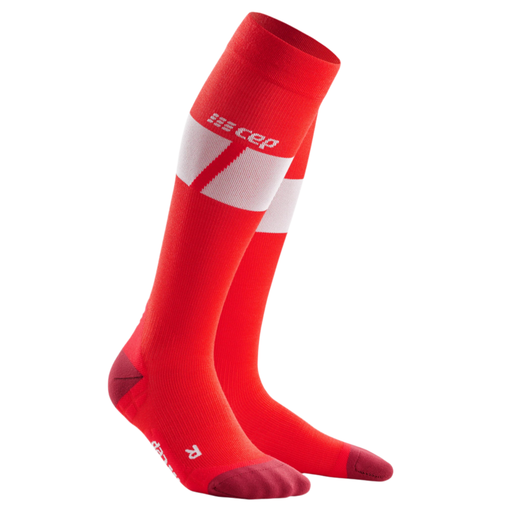 Ski Ultralight Tall Compression Socks, Men, Red/White