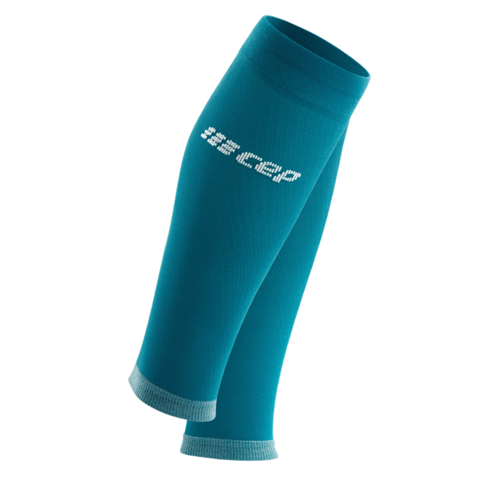 Ultralight Compression Calf Sleeves, Men, Petrol/Light Grey, Front View