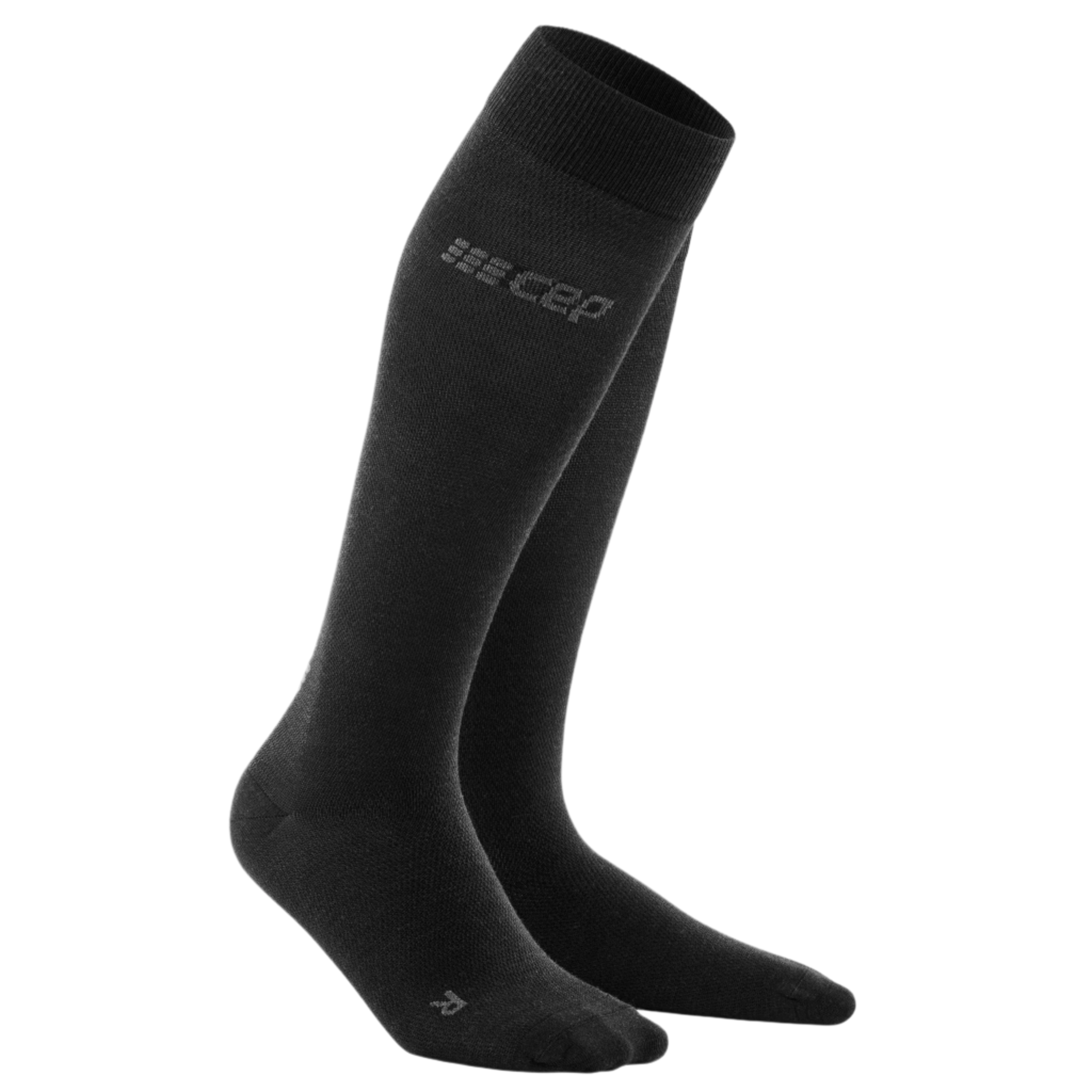 Allday Merino Tall Compression Socks, Women, Anthracite, Front View