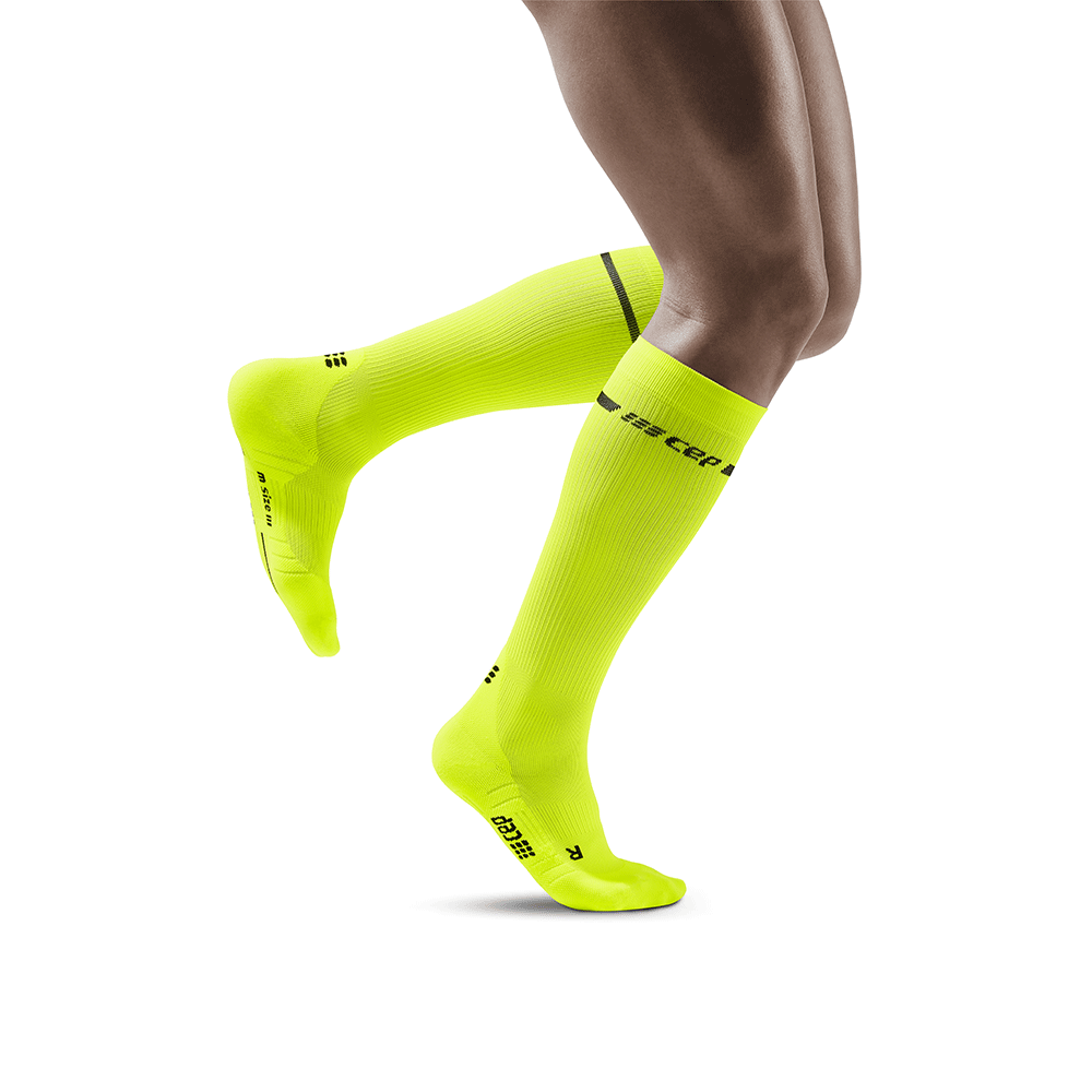 Neon Tall Compression Socks, Men, Neon Yellow