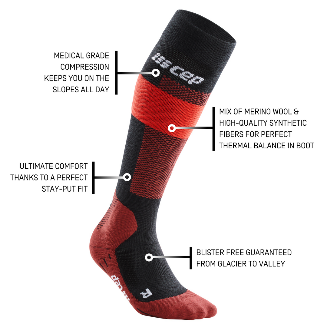 CEP Compression Tall Socks with Merino Wool, For Hiking, Stonegrey, Men