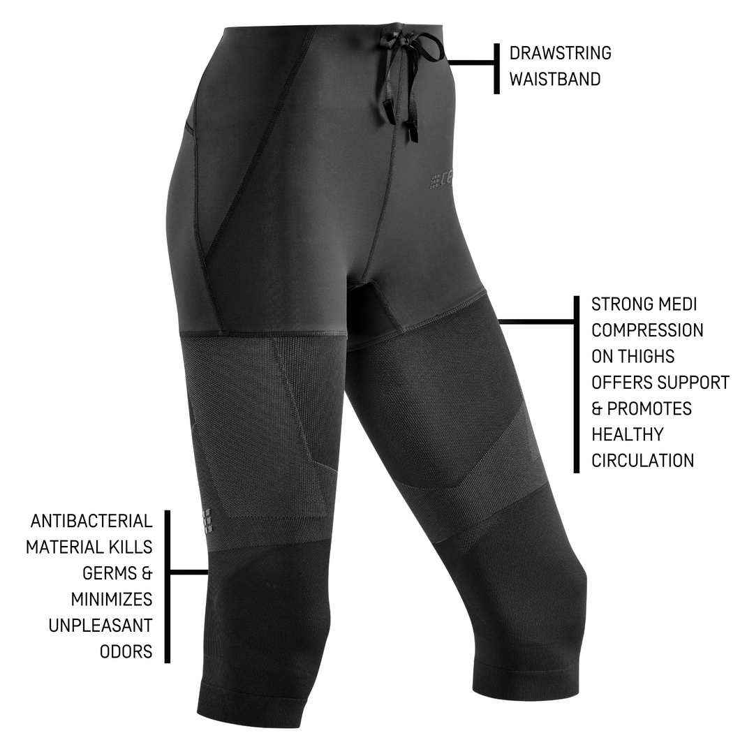 Shop Printed 3/4 Running Tights with Elasticised Waistband Online